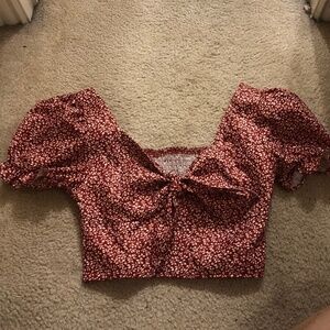 Burgundy Tie Top